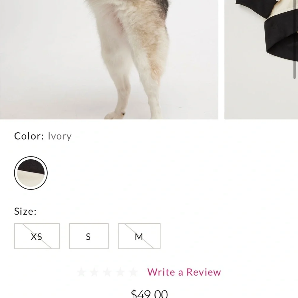 Free People xFURB Stylish Black and White Dog Jacket Size Small New